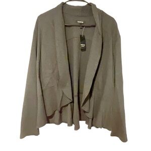 Torrid Plus Size 4X Grey‎ Draped Open Front Jacket Blazer Coat NEW